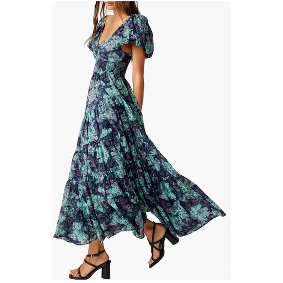 Free People Floral Tiered Maxi Sundress size Small - Picture 2 of 6